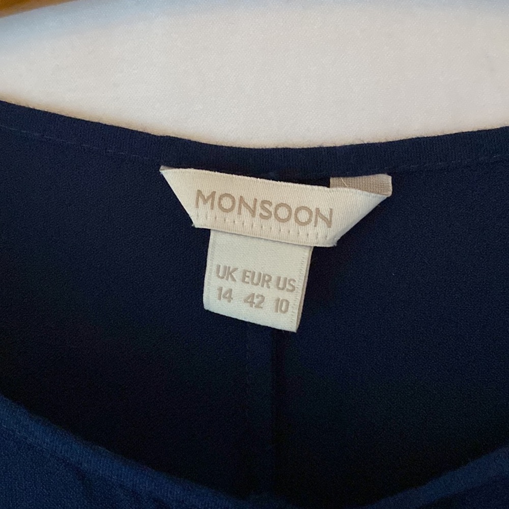 Monsoon rayon navy dress/tunic/beach cover-up - Picture 2 of 3